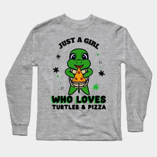 FUNNY Turtle And Pizza Love. Long Sleeve T-Shirt